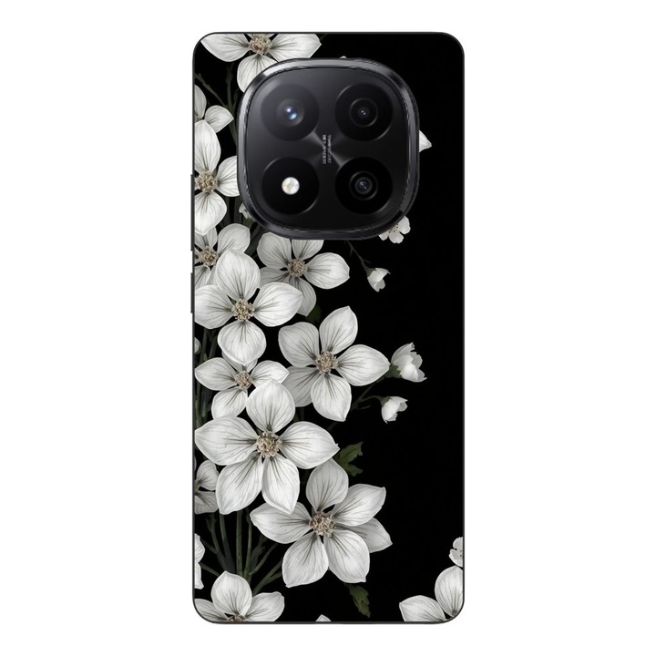 Husa compatibila cu Xiaomi Redmi Note 14 Pro Plus Silicon Gel Tpu Model Pure White Flowers
