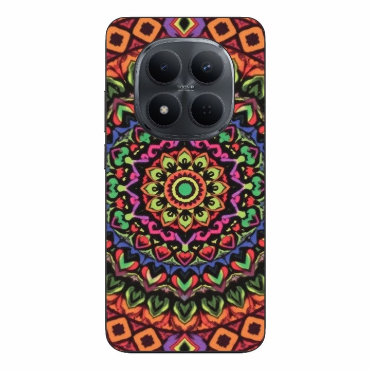 Husa compatibila cu Xiaomi Redmi Note 15 Pro Plus Silicon Gel Tpu Model Colorfull Mandala Orange Power