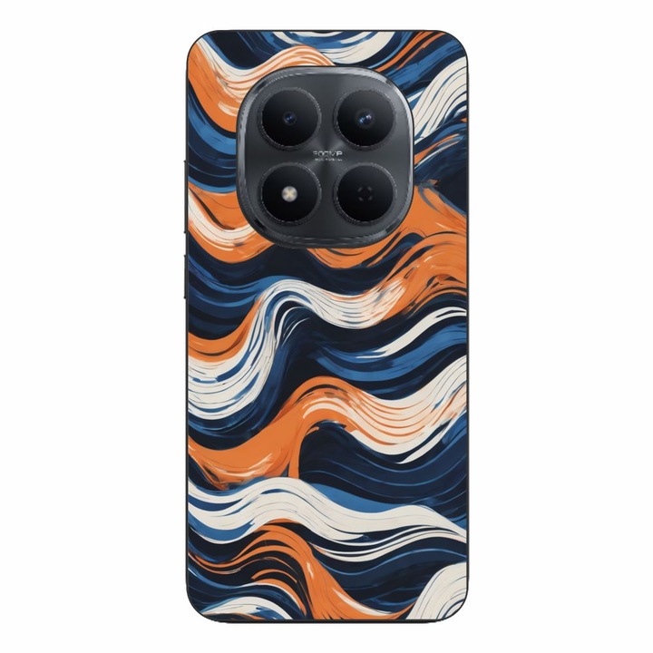 Husa compatibila cu Xiaomi Redmi Note 15 Pro Plus Silicon Gel Tpu Model Abstract Crazy Orange Waves