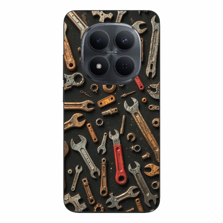 Husa compatibila cu Xiaomi Redmi Note 15 Pro Plus Silicon Gel Tpu Model Mechanic Tools Pattern