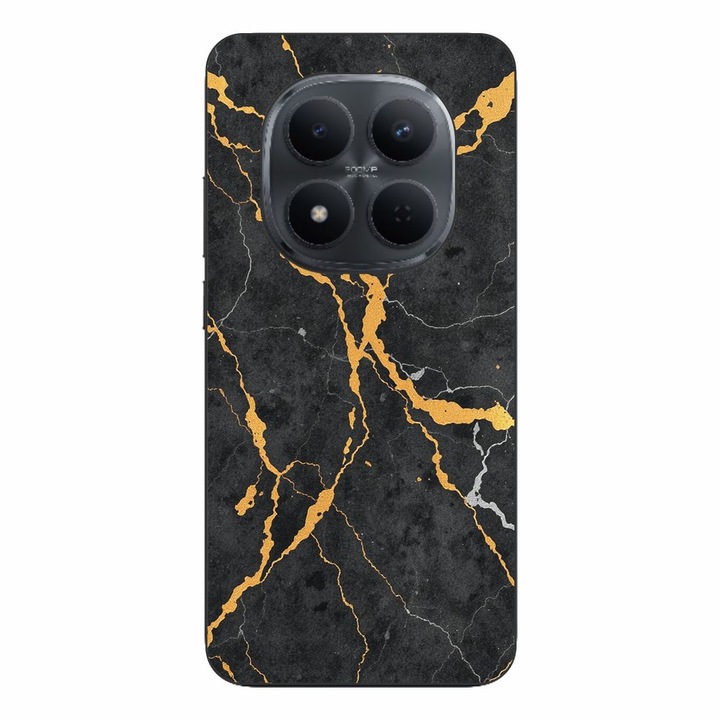 Husa compatibila cu Xiaomi Redmi Note 15 Pro Plus Silicon Gel Tpu Model Noir Gold Marble