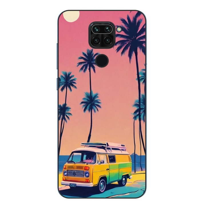 Husa compatibila cu Xiaomi Redmi Note 9 Silicon Gel Tpu Model Summer Vibes Camper and Palms Pop Art