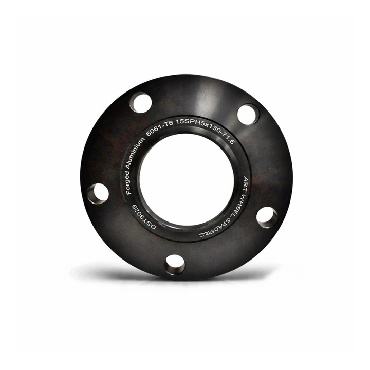 Distantier Janta Auto idealSTORE, Grosime 15MM, Prindere 5x114.3, Centrare 66.1MM, Material Aluminiu Forjat, Culoare Negru, Rezistenta Ridicata la Uzura