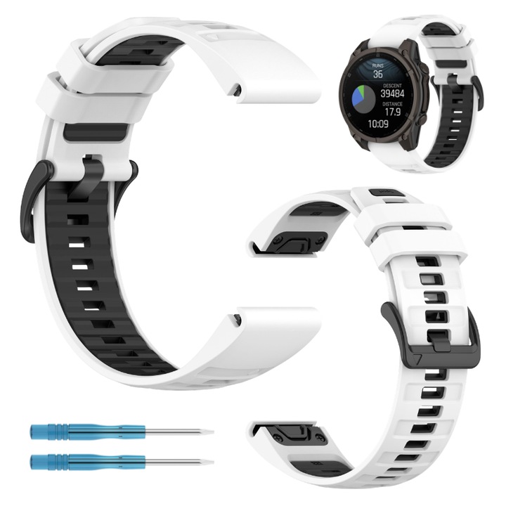 Pasek sportiv pentru Garmin Fenix 5s/6s/7s, silicon, multicolor, 20mm, 193mm lungime