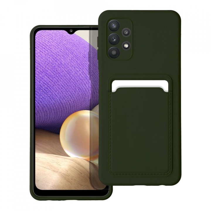 Husă pentru Samsung Galaxy A33 5G din silicon, set cu sticker "I Love Coffee", verde, anti-soc
