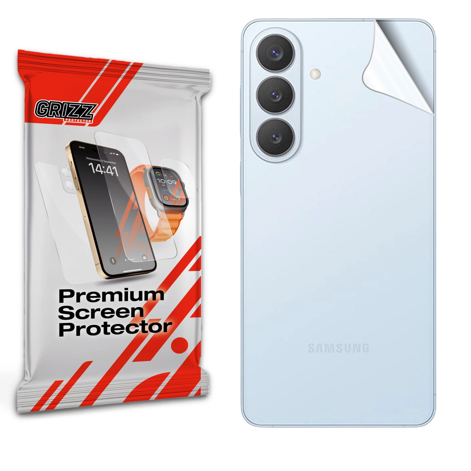 Folie protectie pentru spatele telefonului GrizzGlass SatinSkin compatibila cu Samsung Galaxy S26 Plus, Transparent