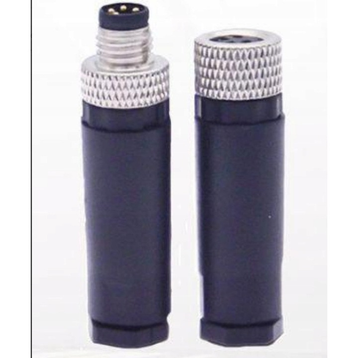 Conector M8 4 pini, mama/tata, fara sudura, rezistent la apa, dimensiune IP67