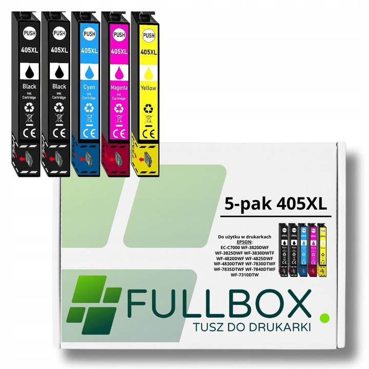 Set 5 cartuse cerneala CMYK 405XL FULLBOX pentru imprimante Epson, 5x27ml