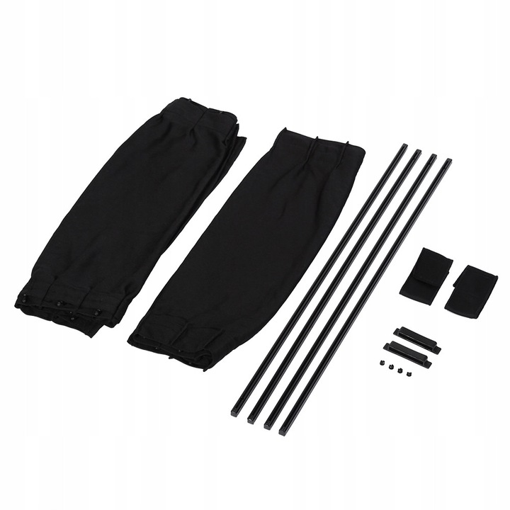 Комплект 2 броя сенници за странични прозорци на кола, черни, 51x38см