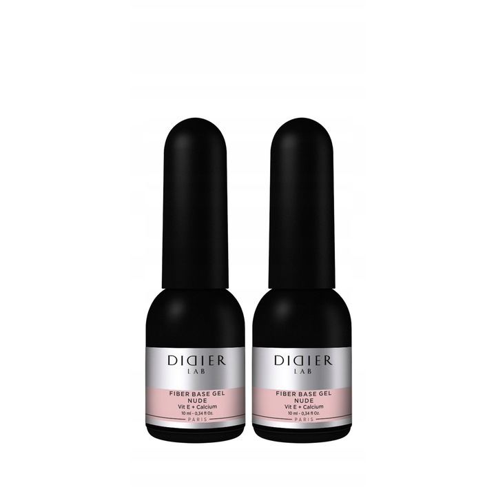 Set 2x10ML Baza Hibirda Fiber Nude Didier Lab, rezistenta si elastica, pentru unghii problematice