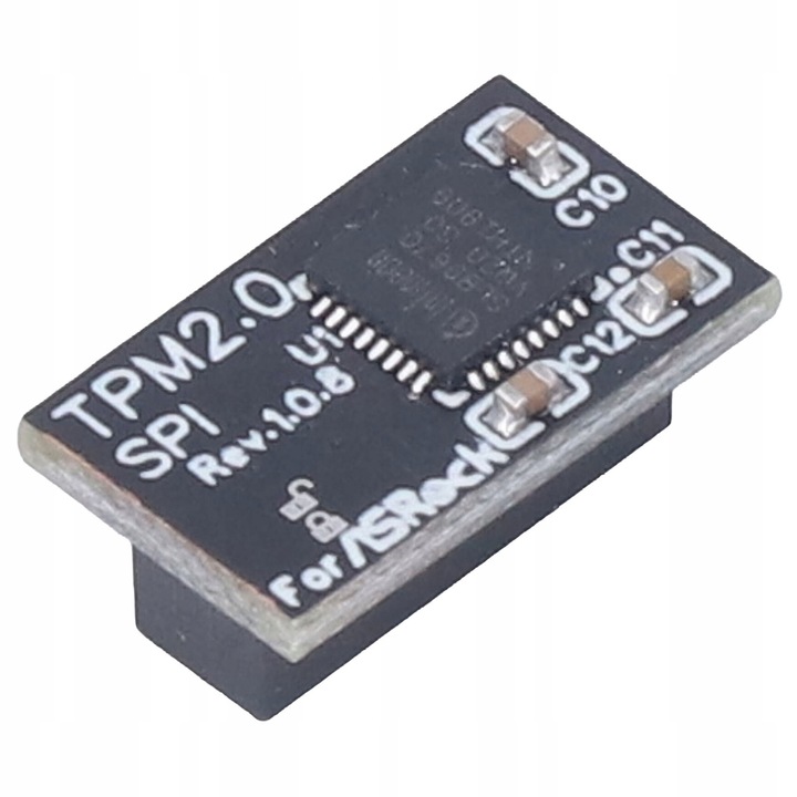 TPM titkosító modul, 14 tűs, Asrock alaplaphoz, fekete