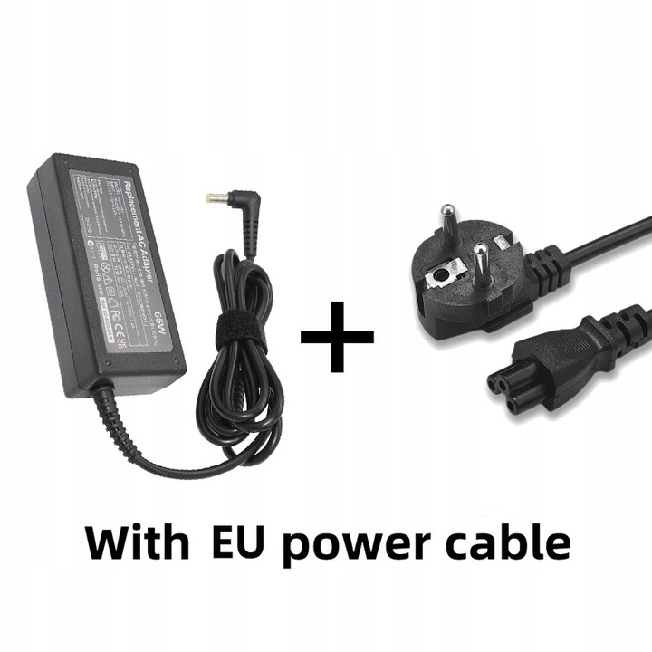 Laptop töltő 65W 19V 3,42A 5,5x1,7mm Acerhez, töltőkészlet