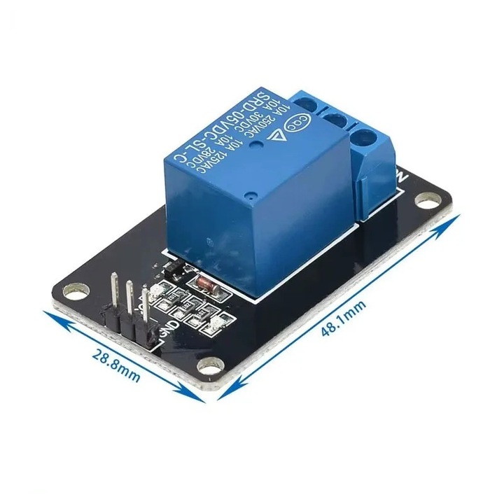 Modul releu 1 canal cu optocuplor KY-019, 5V, 50x26x18, 5mm