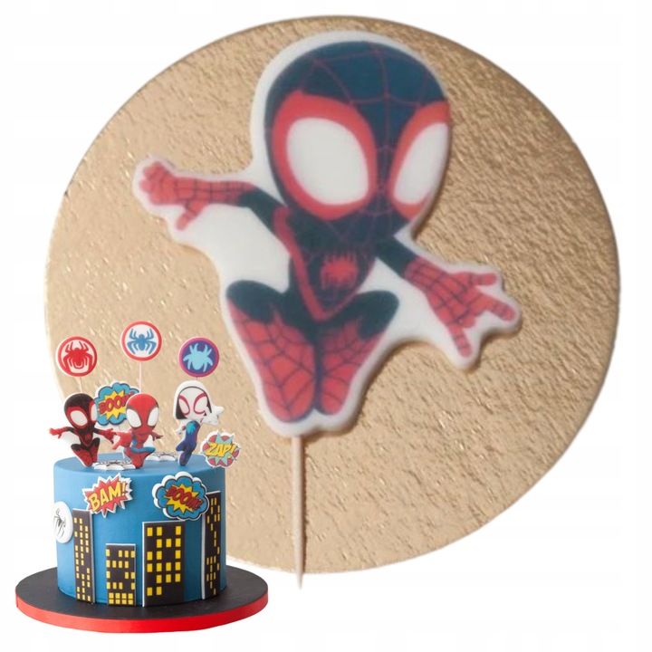 Figurina decorativa tort, Słodka Fanaberia, Model Spider Man, Realizata manual, Aspect artizanal, Decor dulce, Ambalaj sigur, Design atractiv