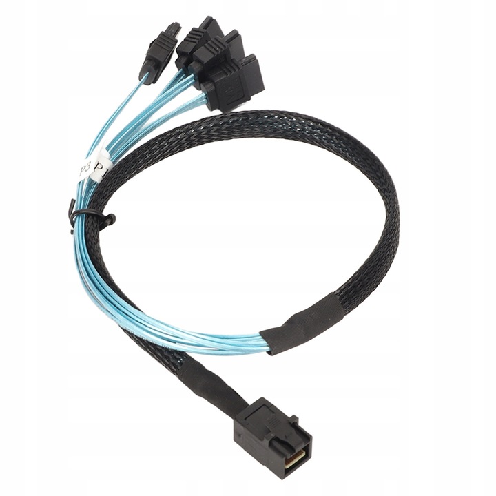 Cablu Mini SAS HD SFF 8643 la 4 SATA 3.0, 1m, PVC