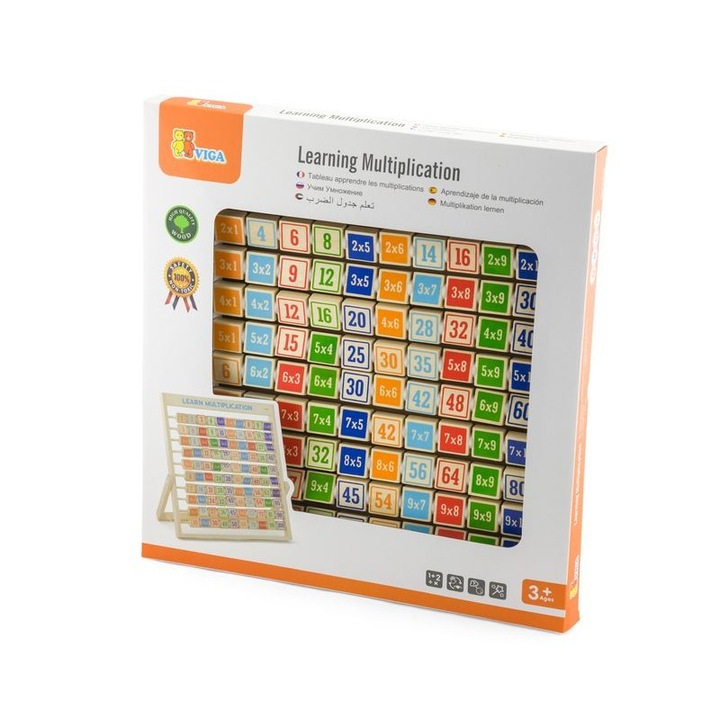 Играчка за сортиране, VIGA, математика, цветни числа, 34x37x2.3cm