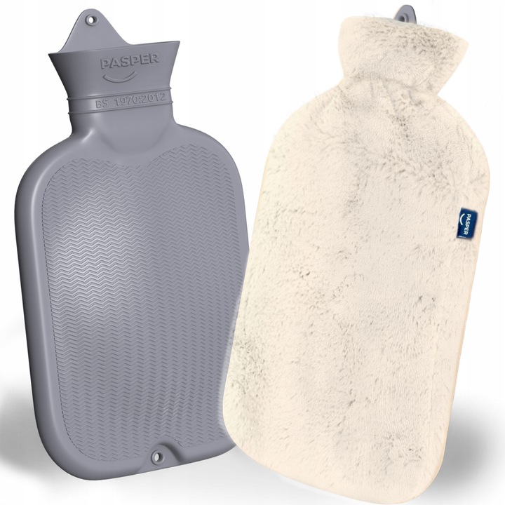 Termofor Pasper 2XL cu husa, 3.5L, 8 ore caldura, bej