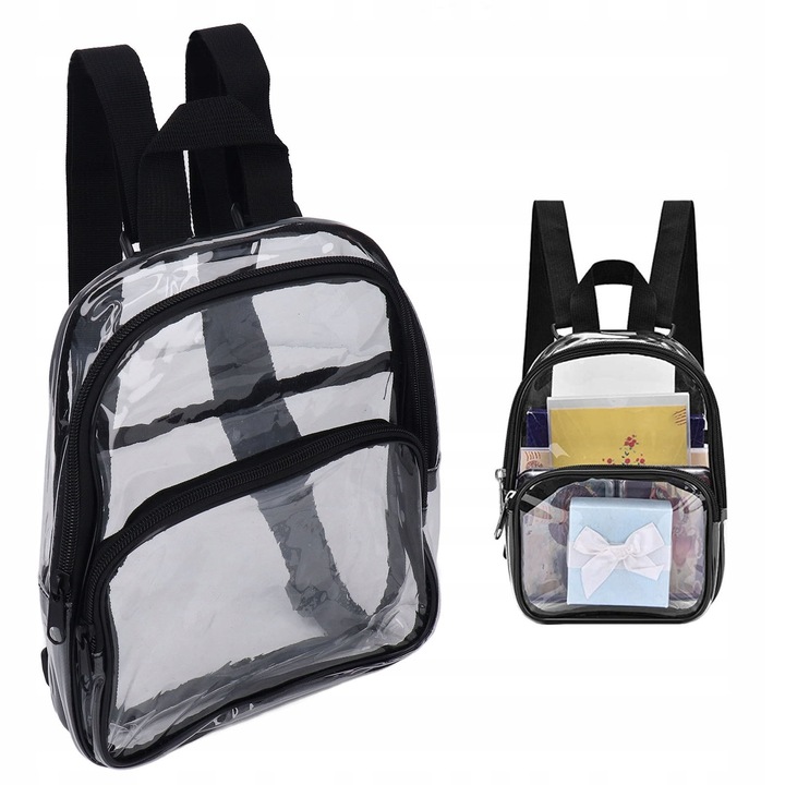 Átlátszó, vízálló mini hátizsák, 26x22x3cm