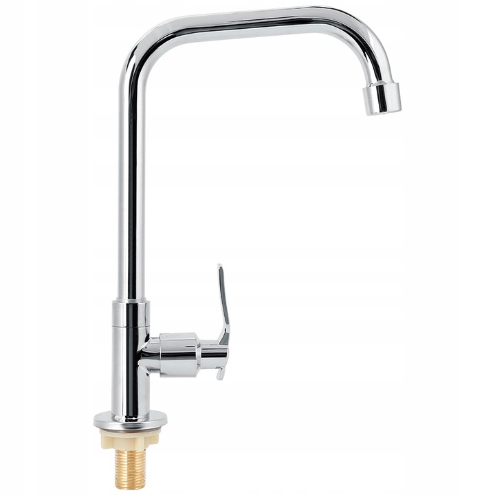 Sanitári csaptelep rugalmas kifolyóval, krómozott, 360°, 29 cm magasság, mosogatóhoz