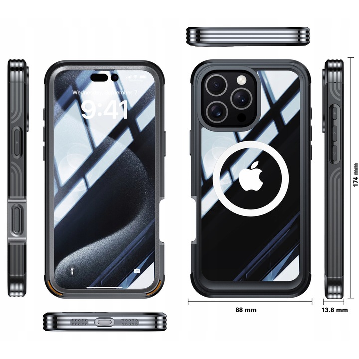 Husa telefon Exoguard pentru iPhone 16 Pro, 360, rezistenta