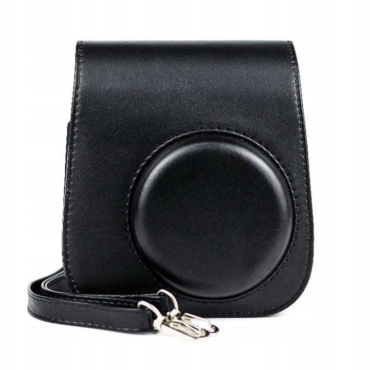 Geanta foto PU pentru Fujifilm Instax Mini 11, neagra, impermeabila, dimensiuni 12,5x7,2x1,4 cm, set cu curea