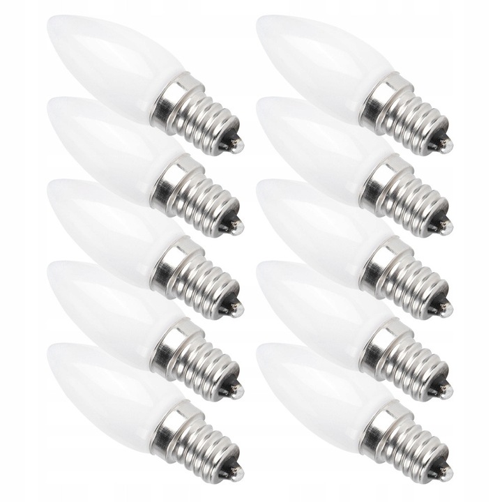 Set 10 becuri E12, 1,5W, 75-85lm, alb cald, 6x2,5x2,5cm