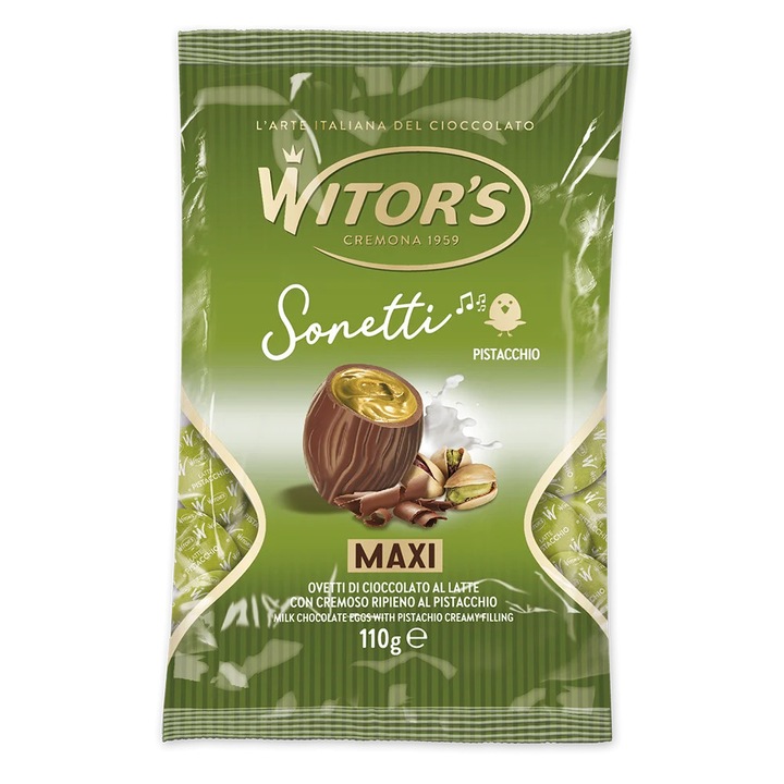 Ciocolată Witor's Ovetti Maxi Latte-Pistacchio, 110g