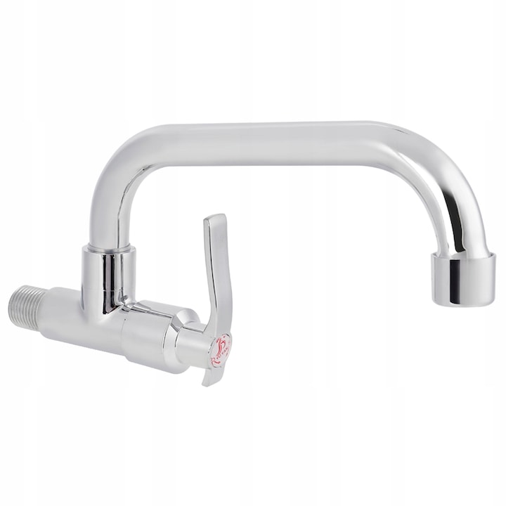 Robinet de bucatarie, tip A, 25 cm, din alama si inox, cromat, rotativ 360°