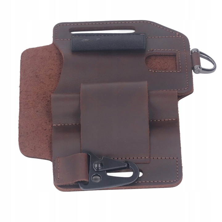 Pochina pentru unelte multifunctionale EDC, organizator din piele, capacitate mare, culoare maro, dimensiune pana la 1m