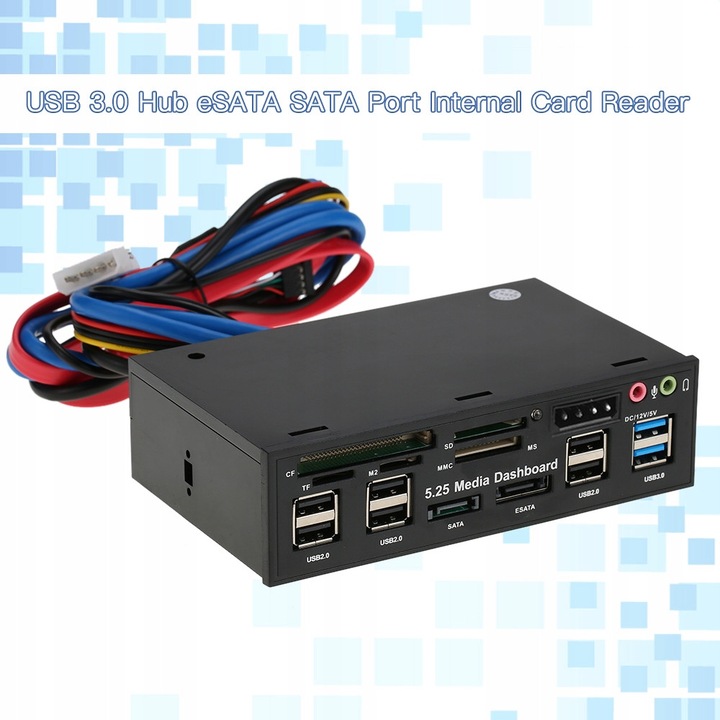 Hub USB 3.0 multifunctional cu port ESATA SATA, cititor de carduri