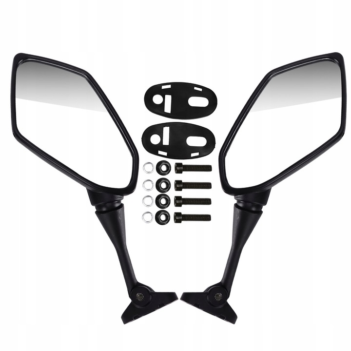Lustere retrovizoare moto set, negru, pentru Honda CBR600RR, CBR600 F4, CBR1000RR, material aluminiu si ABS
