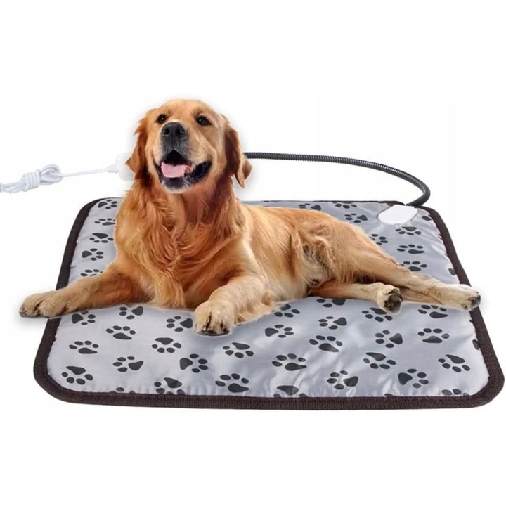 Culcus incalzit pentru animale, SmartB, 45x45cm, 2 trepte de incalzire, gri