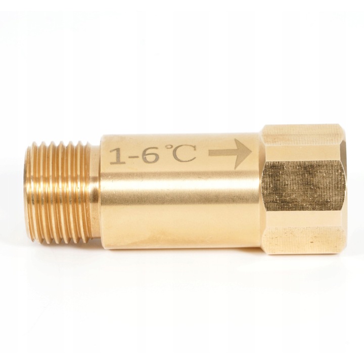 Fagyálló szelep, 1/2", hőszivattyú védelem, 1-6C, méretek 63x15mm