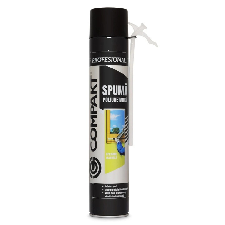 Spumă poliuretanică Compakt 700 ml, monocomponentă, excelentă adeziune, aplicare manuală