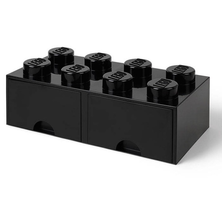 LEGO Cutie depozitare 2x4 cu sertare, negru Varsta 4+ ani