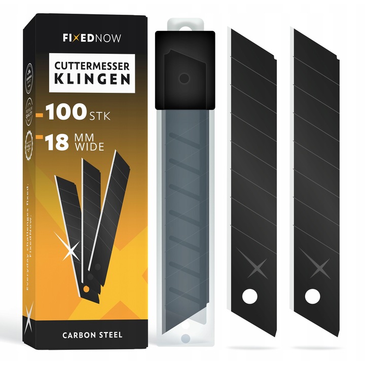 Set 100 Lame segmentate pentru cutite cutter FixedNow 18 mm din inox Carbon Japonez