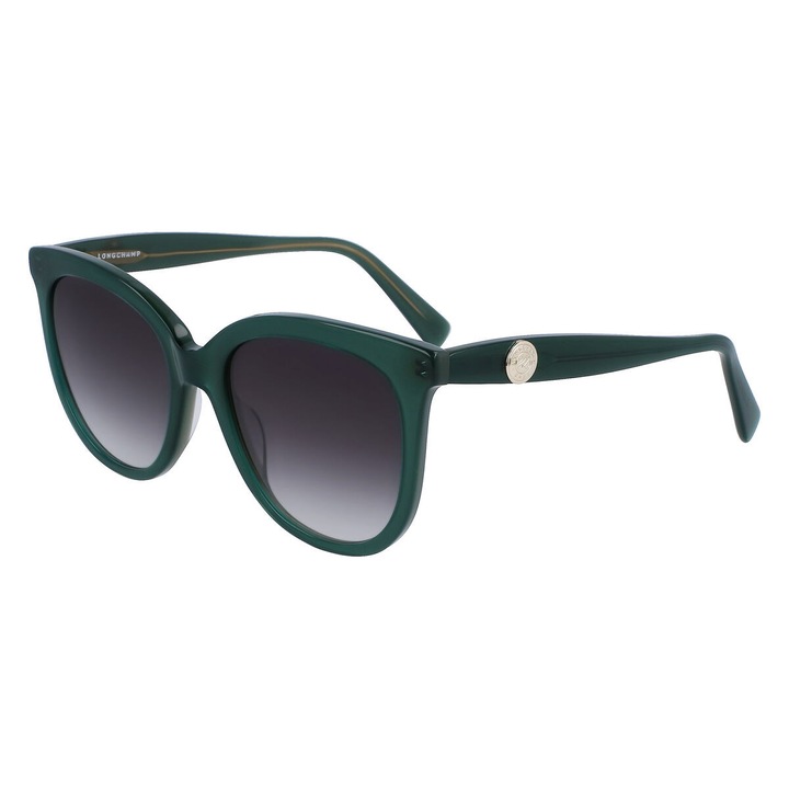 Ochelari de soare, Longchamp, LO731S-303, acetat, verde-gri, lentile ø54 mm, UV400, include husa, pod 19 mm, brate 145 mm
