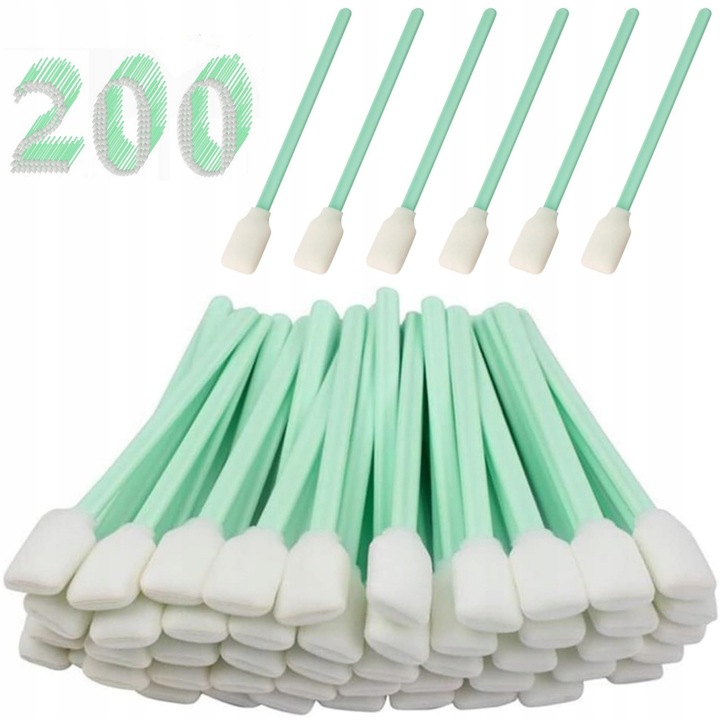 200 db-os pormentes tisztító pálcika készlet fejek tisztításához, 130x25x15 mm, pontos vastagság