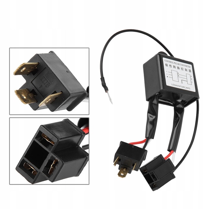 Set 2 bucati converter polarizare, H4 LED/HID, material aliaj, 217g