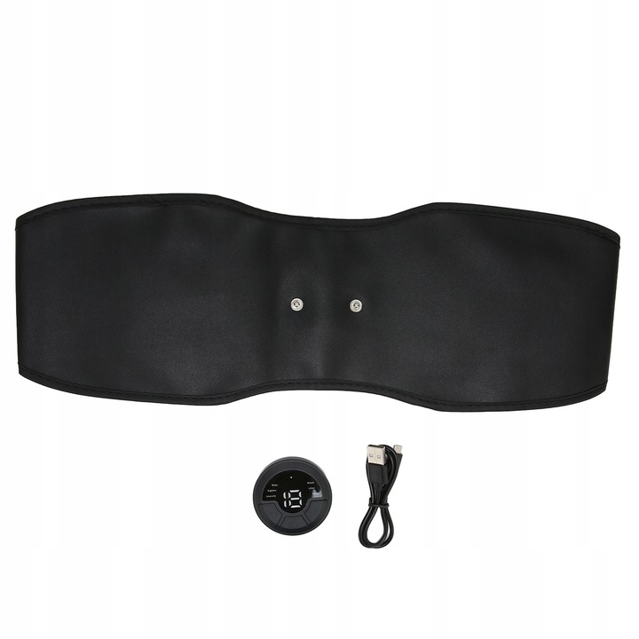 Centura de slabit fitness, masaj, electrostimulare, material sintetic, 150mAh, set complet