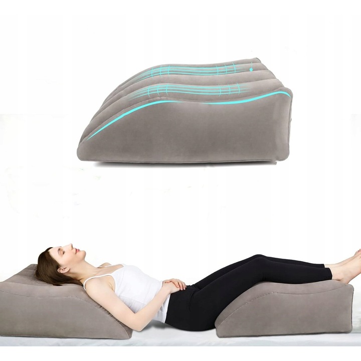 Perna clinica pentru picioare, 24,8x19,7x9,4 inch, suport ergonomic, PVC, pentru ameliorarea durerii si circulatie