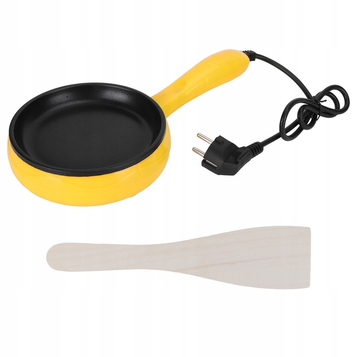 Mini elektromos serpenyő, 350W, tapadásmentes, fa spatulával, egy személynek