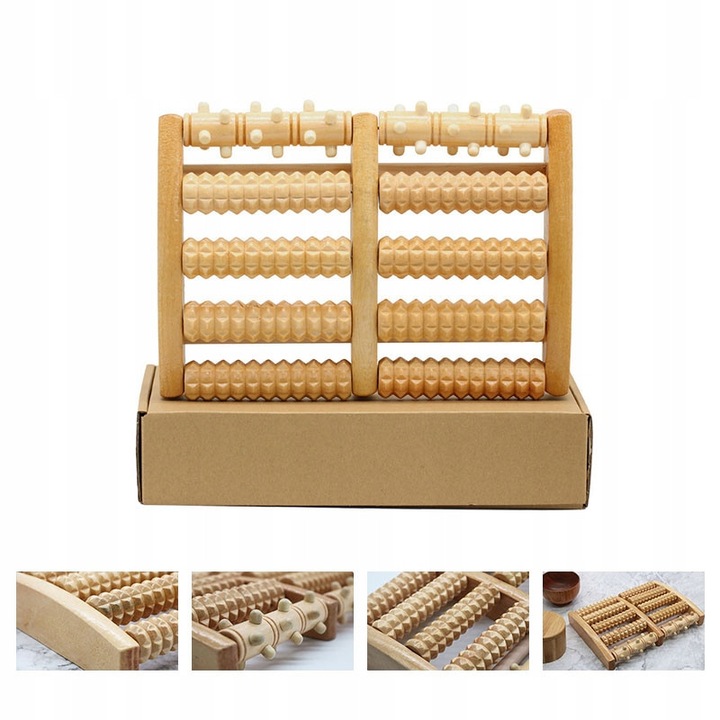 Masaj pentru picioare, masajer din lemn, rola de acupresura