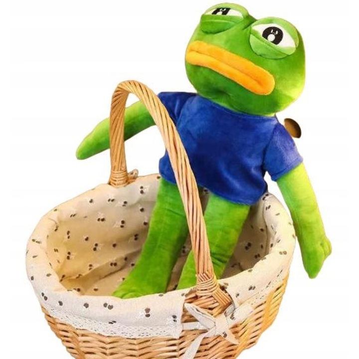 Jucarie de plus, Uxxu, broasca, 45 cm, fete amuzante si triste