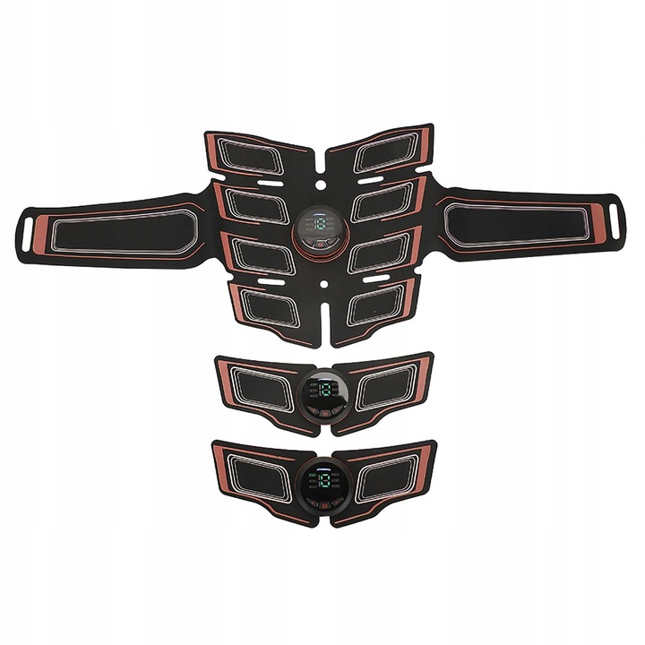 Set electrostimulator pentru abdomen, brate si picioare, 6 programe, 9 intensitati, 18,5cm x 18,5cm, 19cm x 5,5cm
