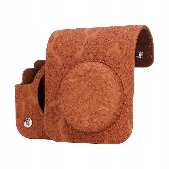 Torba de protectie pentru aparat instantaneu Vintage, compatibila cu Fujifilm Instax Mini 12, 13,5x7,5x11,5cm, cu curea ajustabila