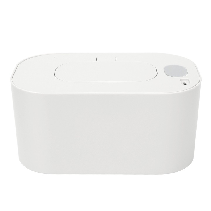 Incalzitor pentru servetele umede, alb, 4 niveluri de temperatura, 9,5x12x20cm, set cu cablu USB tip C