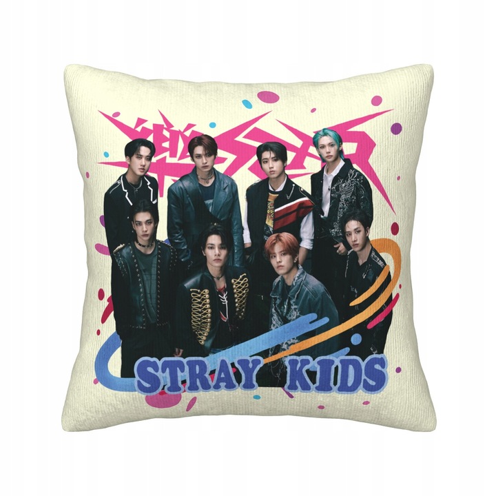 K-Pop párnahuzat, kétoldalas modell, bársony anyag, 45x45cm