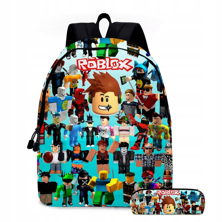 Set ghiozdan scolar si penar Roblox, 40x30x17cm, multicolor