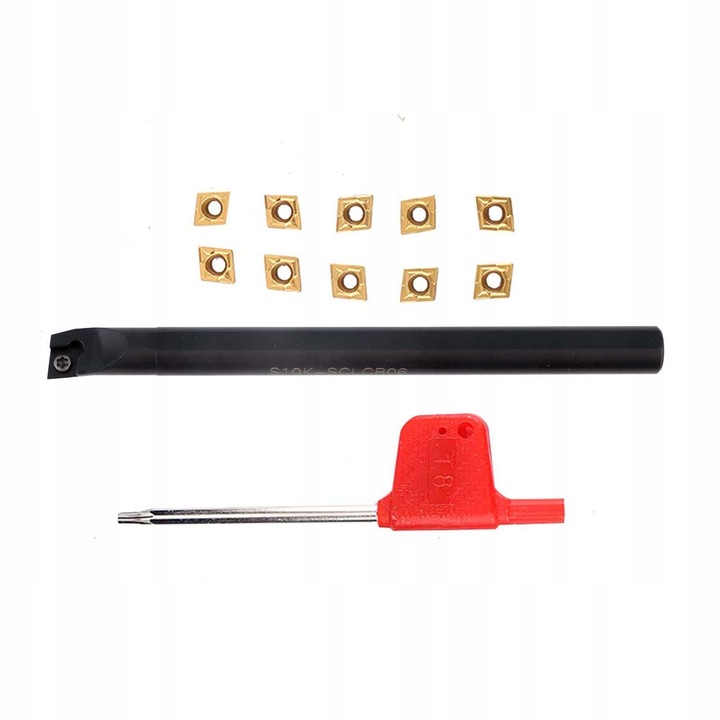 Set unelte, S10K-SCLCR06, 10 insertii CCMT060204-HM, otel aliat, 86g